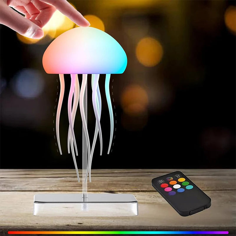 Colorful jellyfish-shaped lamp with remote control